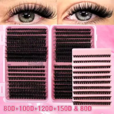 跨境假睫毛大容量睫毛书D翘单簇朵毛DIY Lash Extension睫毛套装