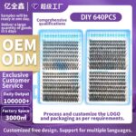 640PCS DIY Cluster Lashes OEM Custom Logo,1D Samp5D Bulk Mfr
