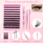 Cross-border large-capacity DIY segmented eyelash extensions D-curve thick fluffy soft single cluster lashes 8-16mm