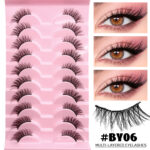 Cross-border one-piece 10-pair false eyelashes, cat-eye elongated tail style, European and American hot girl style, double eyelid false eyelashes