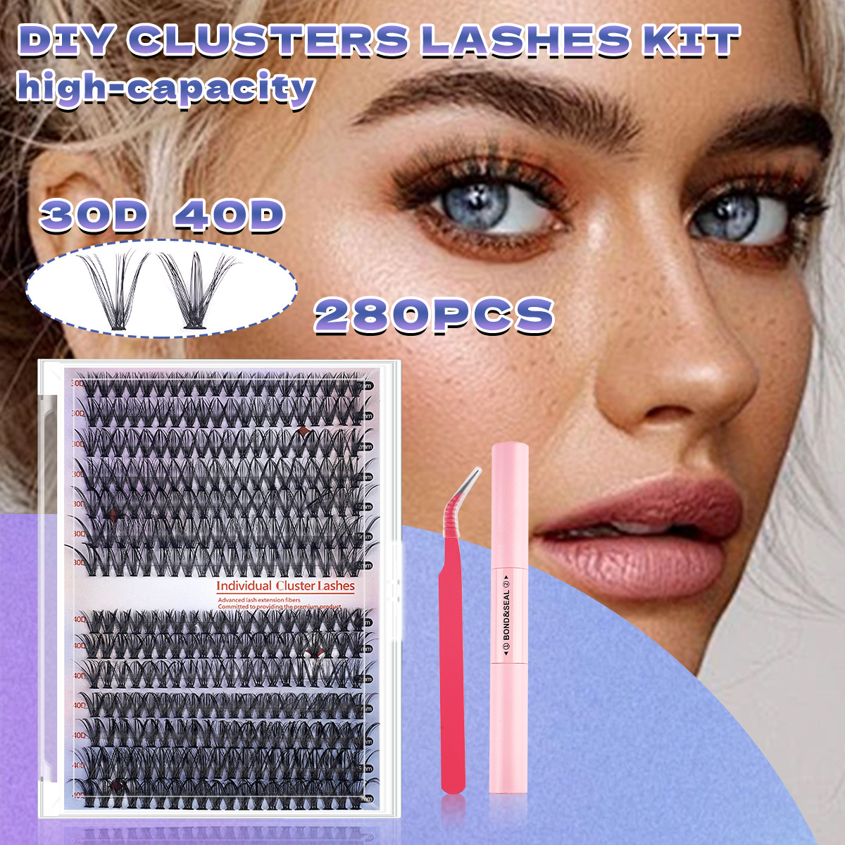 o1cn01ehjodz2eebx4d16wl 2215841308713 0 cib.jpg Amazon Best Seller Thick False Eyelashes Single Cluster Natural 30D/40D Hot Melt Flower Eyelashes DIY Segmented Lashes