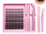 Amazon Hot Selling DIY Segmented D-Curl False Lashes Thick and Curly Self-Lash Extension Kit Cross-Border In Stock Long and Slim