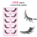 Cross-border bestseller 5 pairs slant flying fox false eyelashes natural thick curly eyelashes simulation cat eye eyelashes wholesale