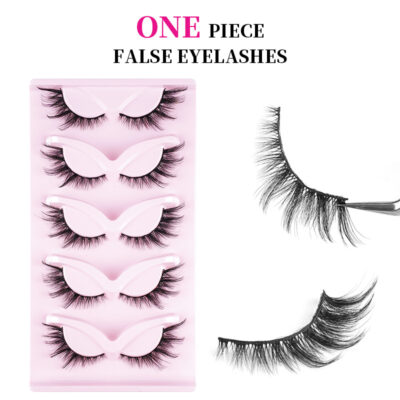 Cross-border bestseller 5 pairs slant flying fox false eyelashes natural thick curly eyelashes simulation cat eye eyelashes wholesale