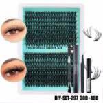 Cross-border new DIY segment eyelashes false eyelashes 100D large capacity D-curve messy thick curly realistic eyelashes