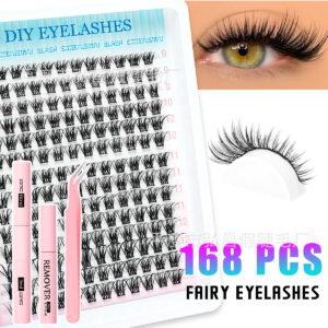 European and American Amazon cross-border best-selling feather fan false eyelash set, single cluster 3D eyelashes, fluffy and eye-enlarging