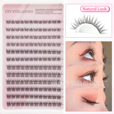 European and American cross-border bestseller Amazon triple fishtail cluster DIY self-application segmented single-cluster false eyelashes soft and fine