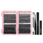 Cross-border DIY False Eyelashes 32 Rows Lash Book 30p 40p 50p - 640 Clusters Glue Tool Set D-Curl Mixed