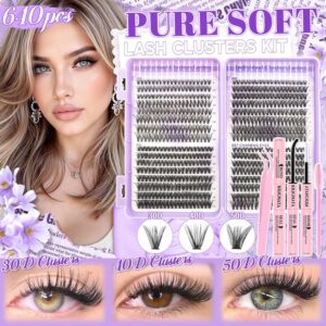 European and American cross-border 30/40/50D lash book large capacity lash DIY cluster lash glue set Amazon