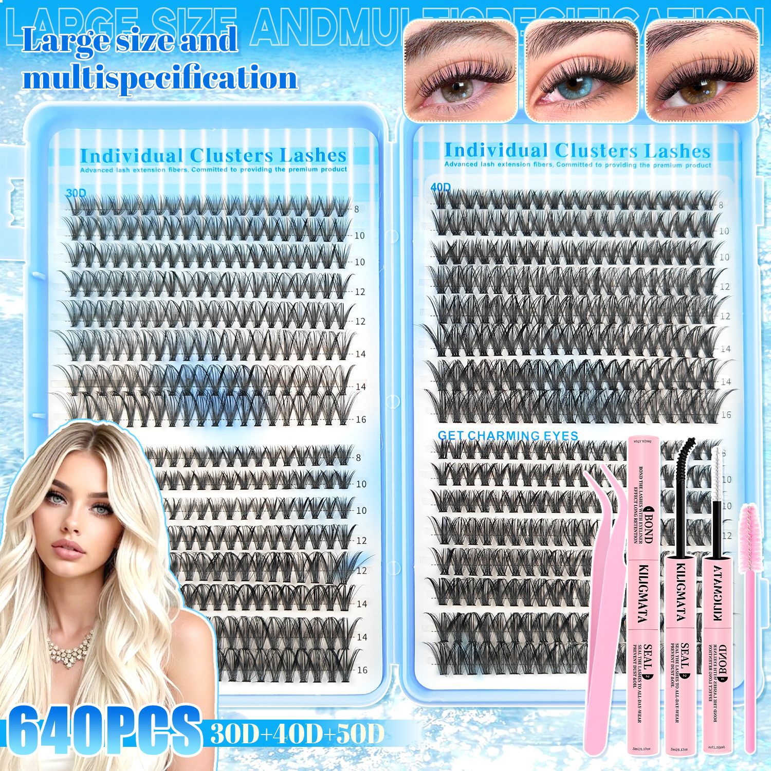 o1cn01fg48el1pvyfjkznxs 2219025691847 0 cib.jpg European and American cross-border hot wholesale glue type single cluster DIY segmented extra long false eyelashes book