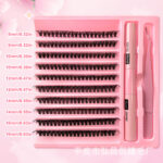EU-US Cross-Border Best-Selling False Eyelashes 30D 40D 50D Segmented Hot-Melt Flare Lash Set 200 Clusters Voluminous 3D DIY