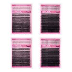 Overseas DIY cross-border single-cluster large-capacity false eyelash book D-curled natural thick classic versatile daily lash extension