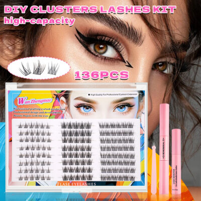 Export style Japanese and Korean DIY 24-row eyelash cross-border set DIY Cluster Lashes mixed style false eyelashes