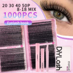 Cross-border DIY segmented pink eyelash book large capacity 30D-100D mixed pack Amazon new style 570 clusters of flower lashes