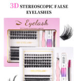 Cross-border best-selling DIY segment false eyelashes kit with dual-head glue and large capacity single-cluster false eyelashes gift box design
