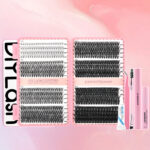 European and American cross-border false eyelash book large capacity Amazon mixed single cluster segmented flower eyelashes Middle East eyelashes with glue