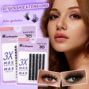 Factory direct supply 5-row 3D simulation natural hot-melt cluster lashes 10p 20p 30p 40p, comic-style lashes in multiple lengths