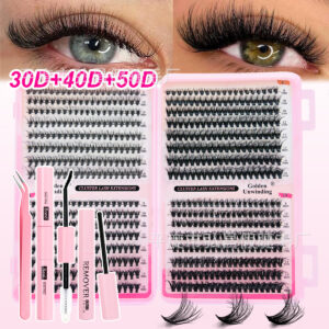 Amazon Hot Melt 30D/40D/50D False Lashes 32 Rows Lash Book D Curl Volume Mixed Thick Segmented