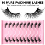 Cross-border one-piece 10-pair false eyelashes, cat-eye elongated tail style, European and American hot girl style, double eyelid false eyelashes