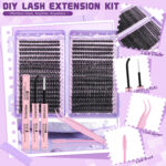 Overseas cross-border hot-selling large-capacity eyelash book tool set, thick DIY segmented bestseller 80D100D eyelash book