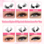 Cross-border bestseller, 6 styles DIY new large-capacity mixed lash book, thick and curled, 8-16mm, factory
