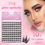 Large capacity segmented false eyelashes, European and American comic Barbie, lazy person camera-ready, thick and ultra-fine stem single cluster eyelashes wholesale
