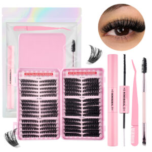 Cross-border DIY segmented pink eyelash book large capacity 30D-100D mixed pack Amazon new style 570 clusters of flower lashes