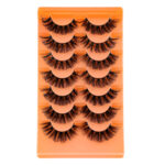 European and American cross-border bestseller, European and American style false eyelashes, 7 pairs, thick, natural, curled, artificial fiber eyelashes
