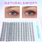 European and American cross-border bestseller, Amazon hot-selling triple fishtail false eyelash set, hot-melt cluster lashes from source factory