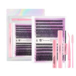 Cross-border best-selling DIY segment false eyelashes kit with dual-head glue and large capacity single-cluster false eyelashes gift box design