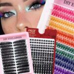 Export thick, curled, Thai-style, Western holiday makeup look single-cluster false eyelashes, elongated at the outer corner, colored lashes