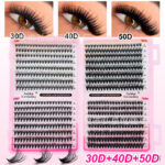 Amazon Hot Melt 30D/40D/50D False Lashes 32 Rows Lash Book D Curl Volume Mixed Thick Segmented