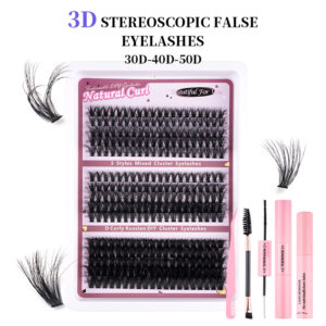 Cross-border new style DIY segmented false eyelashes 100D large capacity D curl 18mm messy thick curly eye lashes