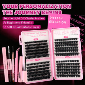 80D200D Fluffy Messy Segmented Doll Lashes 5D 3D Multi-Layer Extension 10-18mm Thick False Eyelashes Lash Book