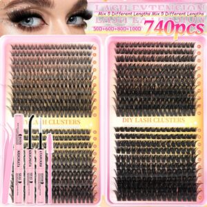 Qingdao Pingdu large-capacity lash book single-cluster false eyelashes 50D60D80D100D segmented thick cluster set