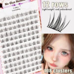 Cross-border best-selling false eyelashes, glue-free small xinzi camellia large-capacity lash book, glue-free wear, lightweight and comfortable