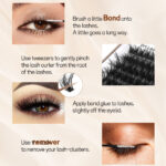 Cross-border DIY false eyelashes fluffy D-curve 30P 60P 80P 100P hot-melt cluster lashes European and American wholesale