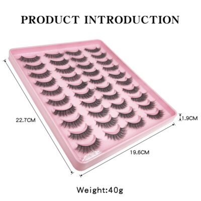European and American cross-border Amazon best-selling false eyelashes, twenty pairs per pack, imitation mink, thick and curly, Russian curl, large capacity