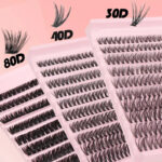 DIYlash Hot Melt 30D 40D 80D Ten Rows Mixed Cluster Segmented False Lashes Curled European and American Light and Natural