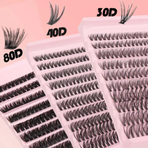 DIYlash Hot Melt 30D 40D 80D Ten Rows Mixed Cluster Segmented False Lashes Curled European and American Light and Natural