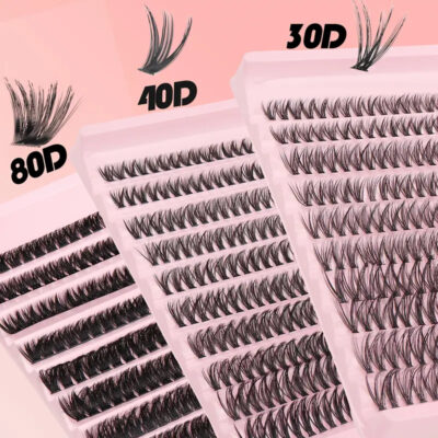 DIYlash Hot Melt 30D 40D 80D Ten Rows Mixed Cluster Segmented False Lashes Curled European and American Light and Natural