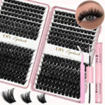 Cross-border DIY segmented eyelash book set, natural thick and curly, self-lashing cluster lashes, 32 rows, large capacity false eyelashes
