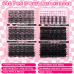 30P-100P Mixed Eyelash Book Wholesale Factory Single Cluster Natural Clear Segmented Idol False Eyelashes Curled