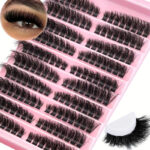Cross-border best-selling false eyelashes 60D single cluster segmented self-lashing 3D thick curly fluffy cluster large capacity