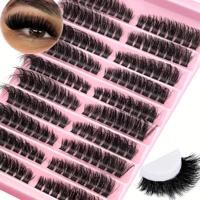 o1cn01j2zw601pvybsg8owh 2219025691847 0 cib.jpg Cross-border best-selling false eyelashes 60D single cluster segmented self-lashing 3D thick curly fluffy cluster large capacity