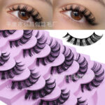 Cross-border European and American style false eyelashes, 7 pairs, thick, natural, curly, cross-border source factory false eyelashes