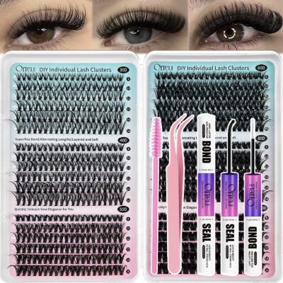 Cross-border large-capacity lash book, voluminous segmented false eyelashes, internet-famous Asian-style dense camera-ready 3D realistic false eyelashes