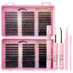 Qingdao Pingdu DIY cluster lash book large capacity 30D 100D dense D curl segmented hard stem false eyelashes