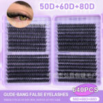 Cross-border bestseller 50D/60D/80D 640 clusters eyelash book large capacity false eyelashes D curl source factory