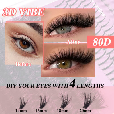 Cross-border segmented eyelash kit, European and American thick false eyelashes, 3D DIY hot-melt cluster lash extension FD set